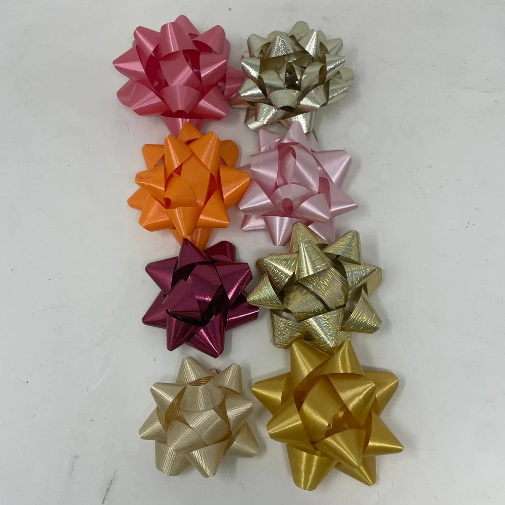 Mixed Gift Bow and Ribbon Lot Vintage 3M Sasheen Magic Pull Bows Curly Ribbon